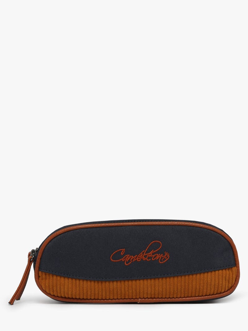 Trousse école 24cm avec 2 compartiments Caméléon Vintage Urban Bleu Marron Bleu - Kiabi