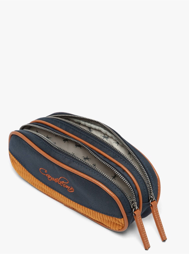 Trousse école 24cm avec 2 compartiments Caméléon Vintage Urban Bleu Marron Bleu - Kiabi