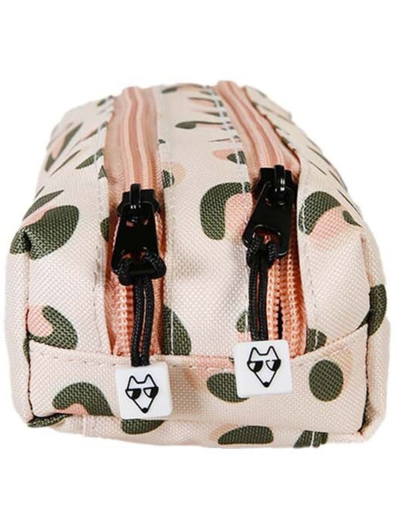 Trousse fille 2 compartiments POL FOX Crush rose motif léopard Rose - Kiabi