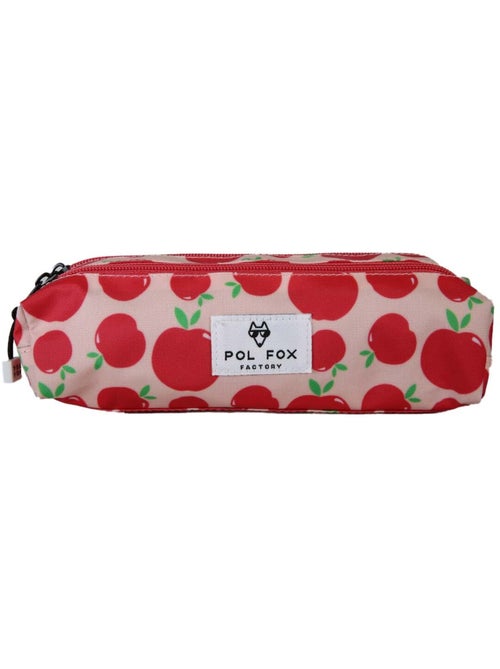Trousse fille 2 compartiments POL FOX Pompom rose et rouge motif pomme - Kiabi Trousse fille 2 compartiments POL FOX Pompom rose et rouge motif pomme - Kiabi