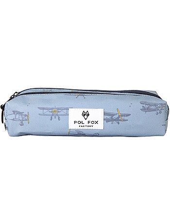 Trousse garçon 2 compartiments POL FOX Airplane bleu motif avion