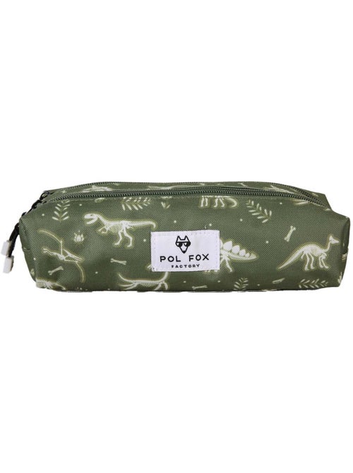 Trousse garçon 2 compartiments POL FOX Jurassic vert motif dinosaure - Kiabi Trousse garçon 2 compartiments POL FOX Jurassic vert motif dinosaure - Kiabi