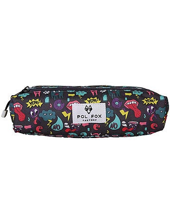 Trousse garçon 2 compartiments POL FOX Rider bleu motifs fun