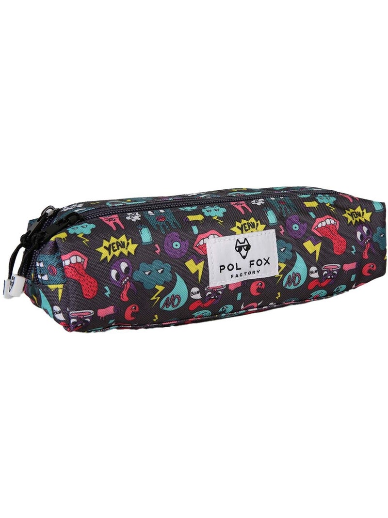 Trousse garçon 2 compartiments POL FOX Rider bleu motifs fun Bleu - Kiabi