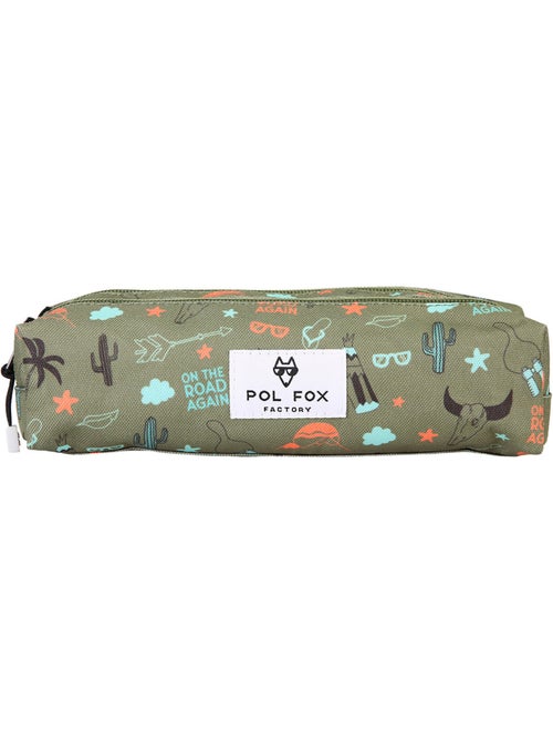 Trousse garçon 2 compartiments POL FOX Road Trip vert motif van et aventure - Kiabi