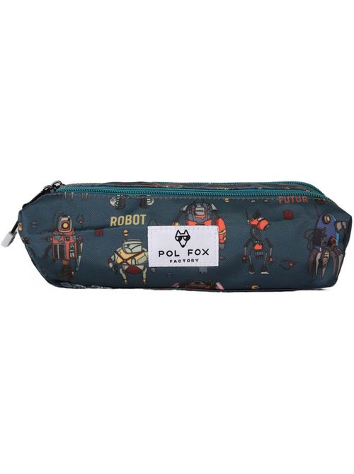 Trousse garçon 2 compartiments POL FOX Robot bleu motif robot - Kiabi Trousse garçon 2 compartiments POL FOX Robot bleu motif robot - Kiabi