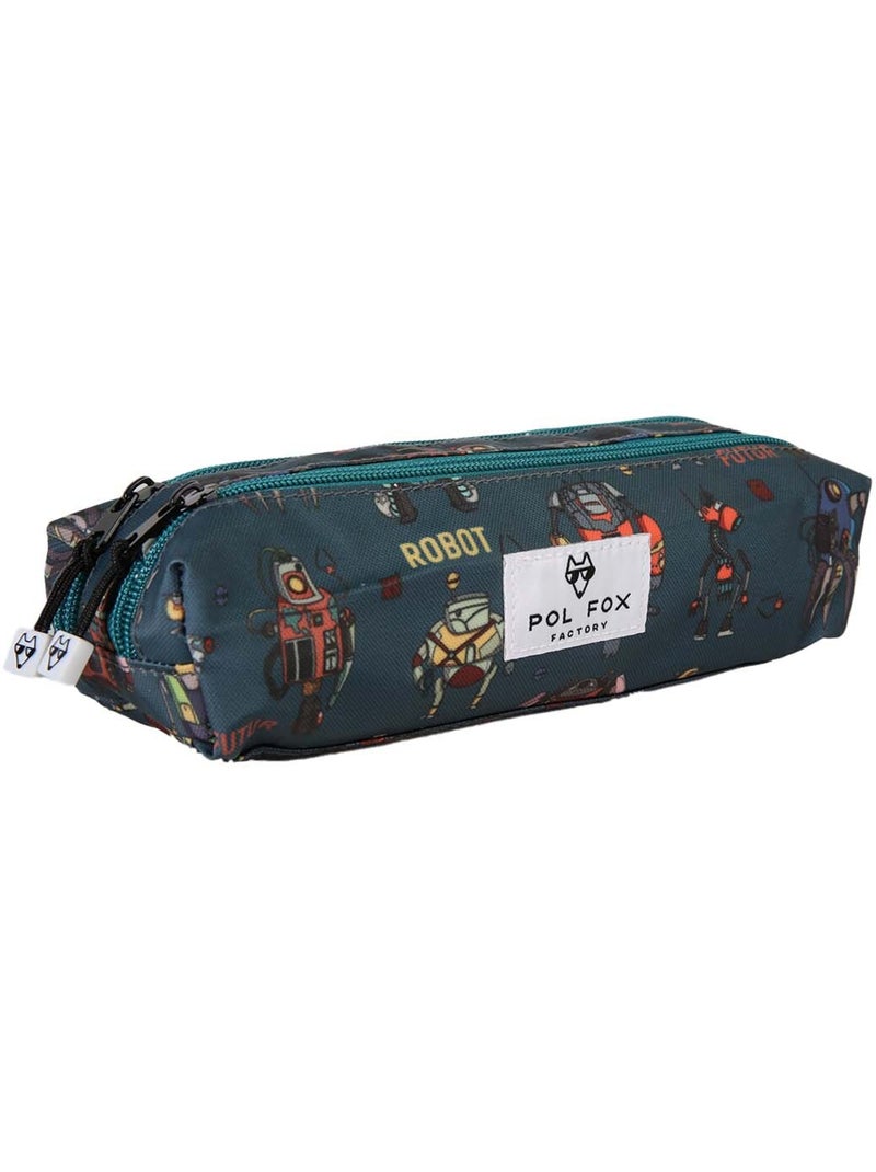 Trousse garçon 2 compartiments POL FOX Robot bleu motif robot Bleu - Kiabi