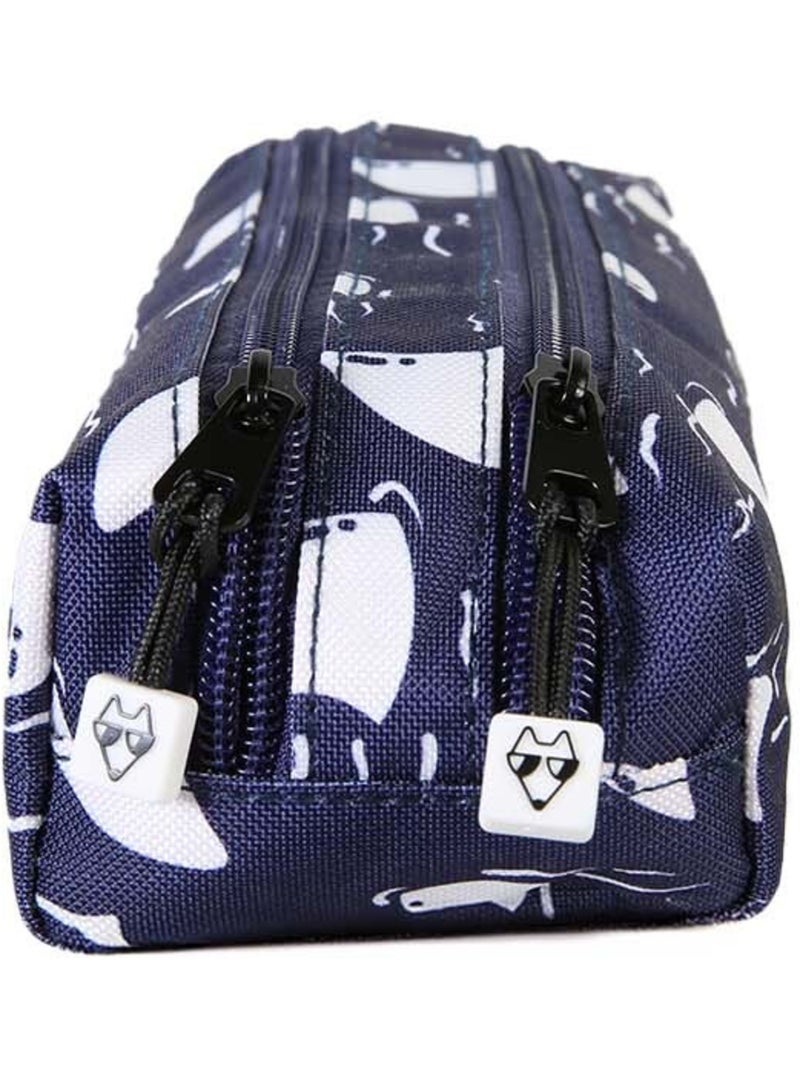 Trousse garçon 2 compartiments POL FOX Shark bleu marine motif requin Bleu marine - Kiabi