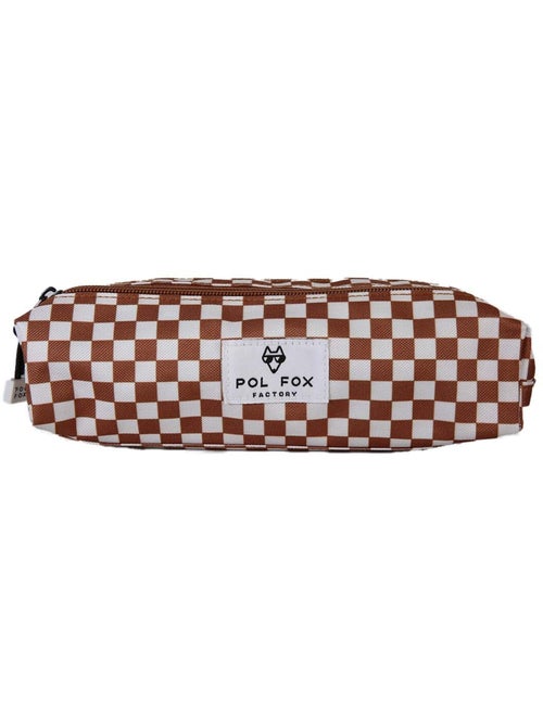 Trousse garçon 2 compartiments POL FOX Skate marron motif carreaux - Kiabi Trousse garçon 2 compartiments POL FOX Skate marron motif carreaux - Kiabi