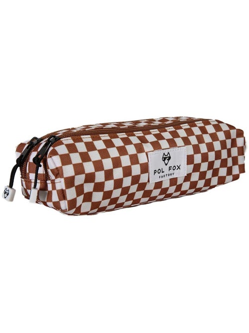 Trousse garçon 2 compartiments POL FOX Skate marron motif carreaux - Kiabi Trousse garçon 2 compartiments POL FOX Skate marron motif carreaux - Kiabi