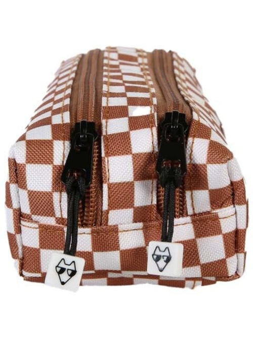 Trousse garçon 2 compartiments POL FOX Skate marron motif carreaux - Kiabi Trousse garçon 2 compartiments POL FOX Skate marron motif carreaux - Kiabi