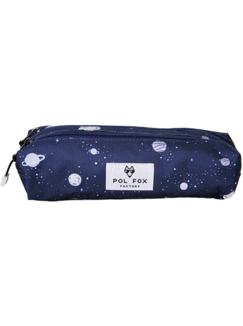 Trousse garçon pol fox cosmo 2 compartiments - fournitures scolaires - bleu marine - Kiabi