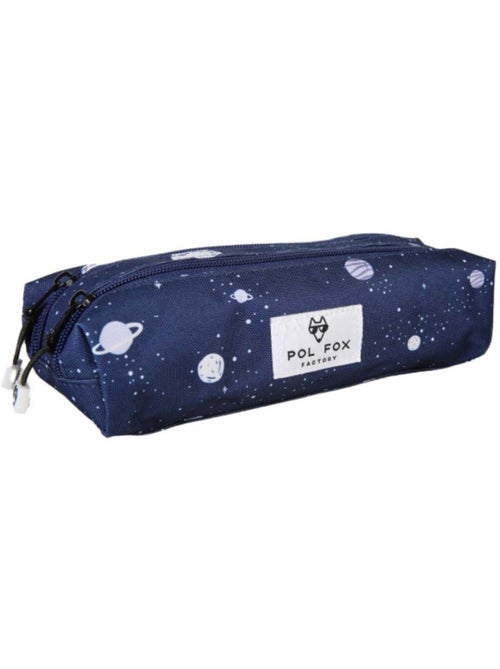 Trousse garçon pol fox cosmo 2 compartiments - fournitures scolaires - bleu marine - Kiabi