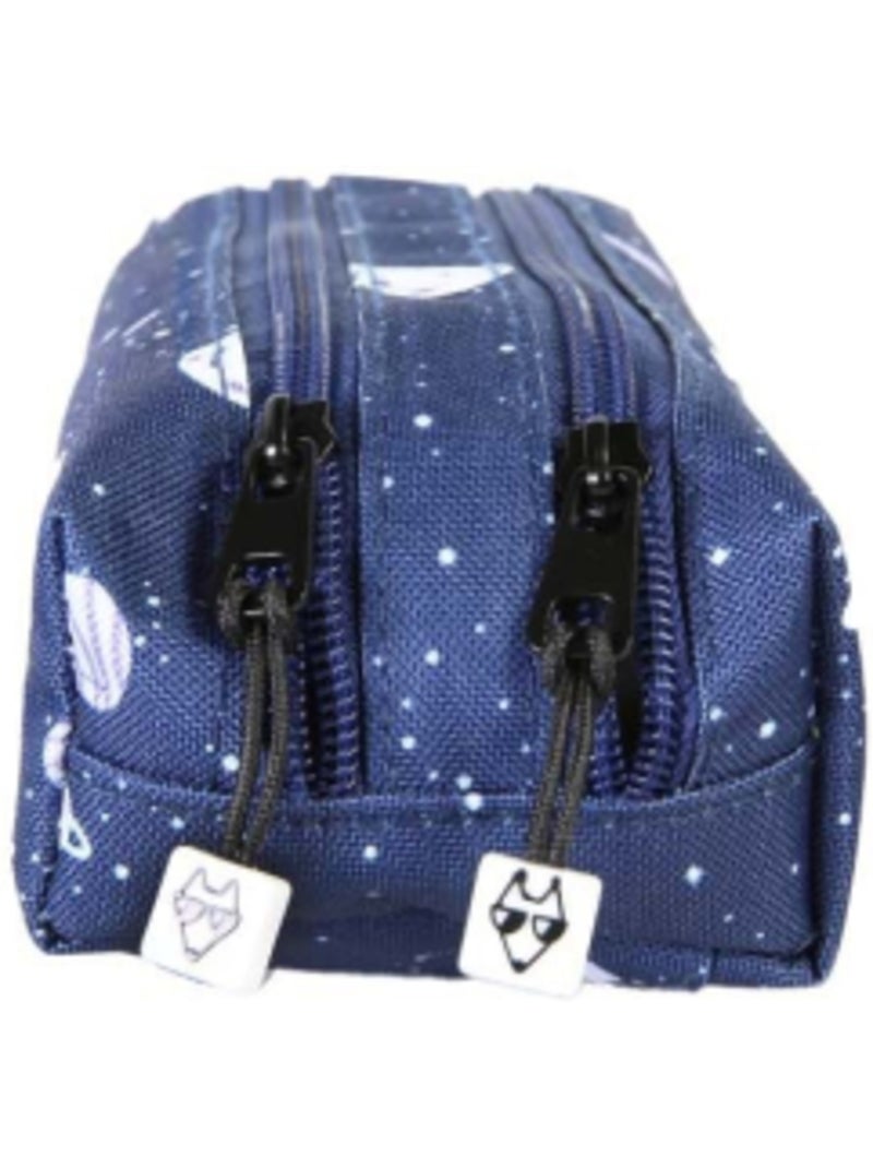 Trousse garçon pol fox cosmo 2 compartiments - fournitures scolaires - bleu marine Bleu marine - Kiabi