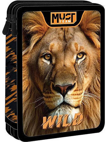 Trousse garnie 2 compartiments Must Team 'Wild Lion' – 21x15x5 cm