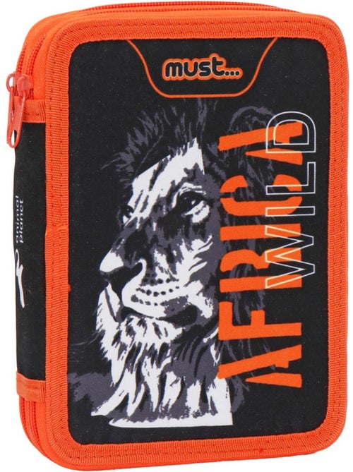 Trousse garnie double compartiment toile imprimée lion CMP - Kiabi