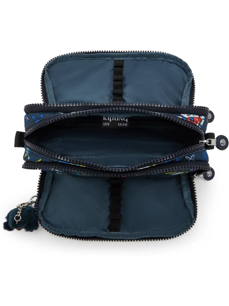 Trousse grande 3 compartiments GITROY polyester recyclé Kipling Bleu Multicolore - Kiabi