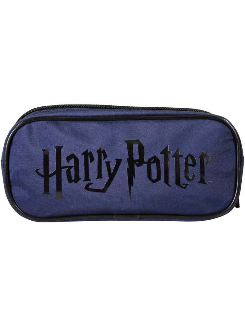 Trousse 'Harry Potter' – Rectangulaire 2 compartiments Potter 07 – 22 cm Bleu Noir - Kiabi