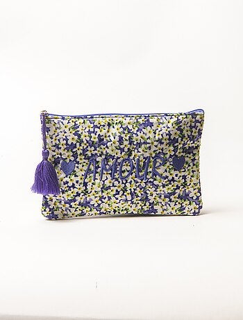 Trousse imprimé fleuri à message