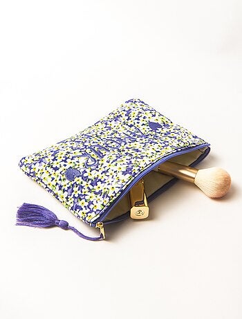 Trousse imprimé fleuri à message