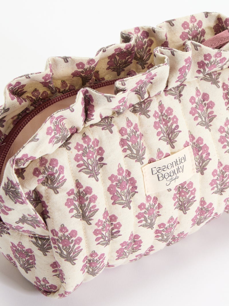 Trousse imprimée en textile Rose - Kiabi