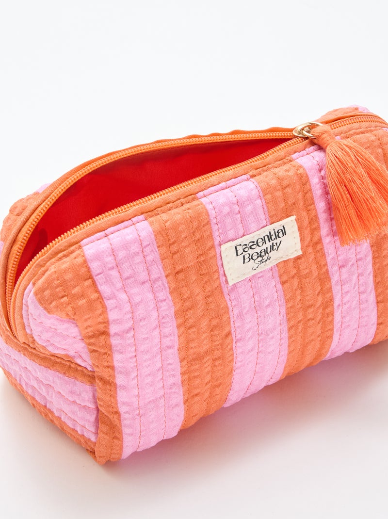Trousse imprimée et zippée Orange - Kiabi