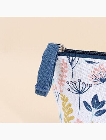 Trousse imprimée fleuris 21x17cm