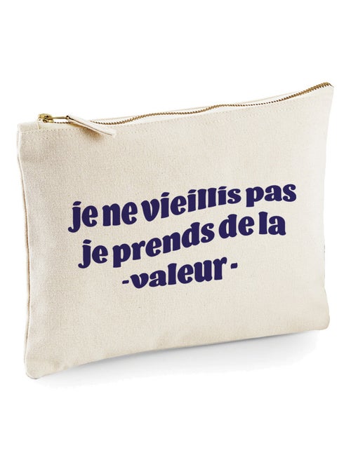 Trousse JE NE VIEILLIS PAS JE PRENDS DE LA VALEUR BLEU - Kiabi