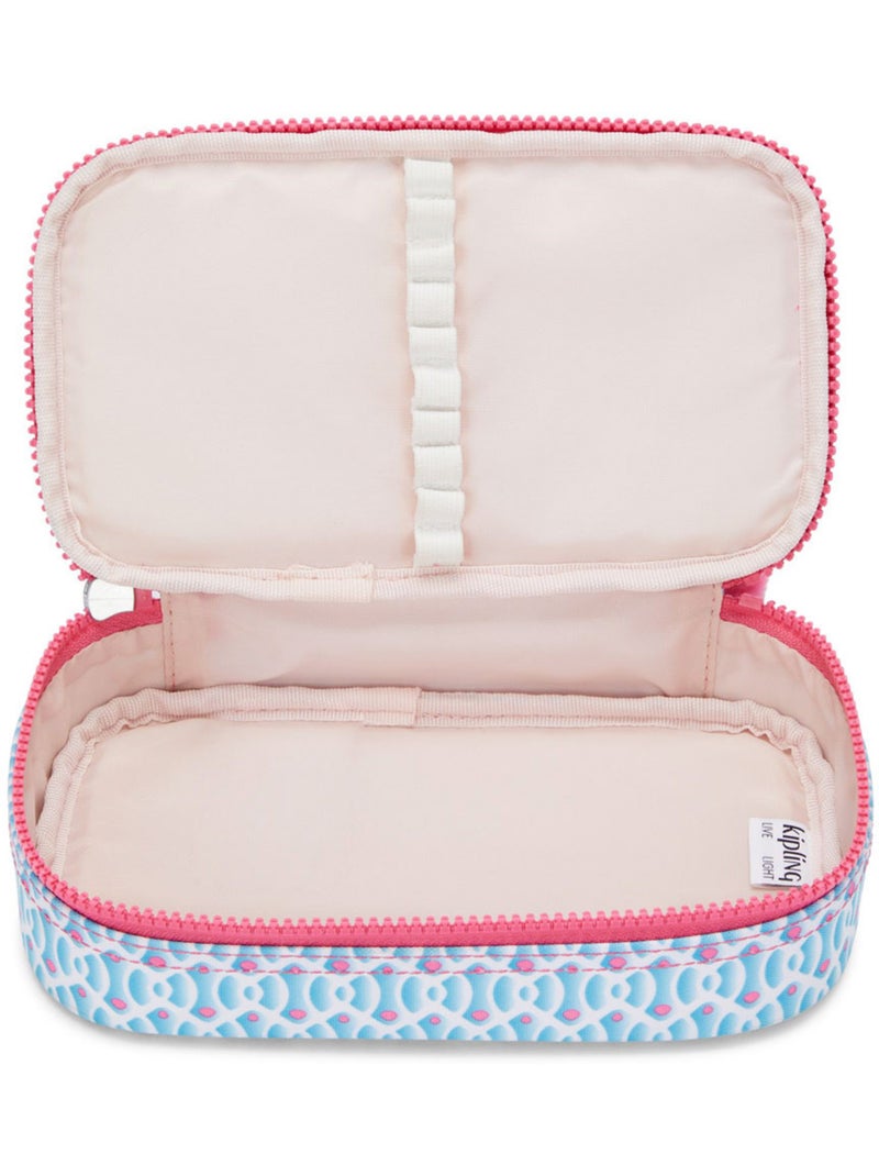 Trousse  Kipling tissu synthétique imprimé Dreamy Geo Bleu Rose - Kiabi