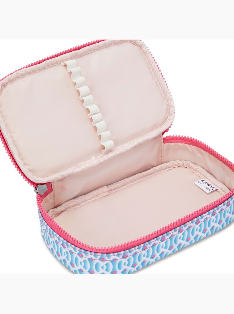 Trousse  Kipling tissu synthétique imprimé Dreamy Geo Bleu Rose - Kiabi