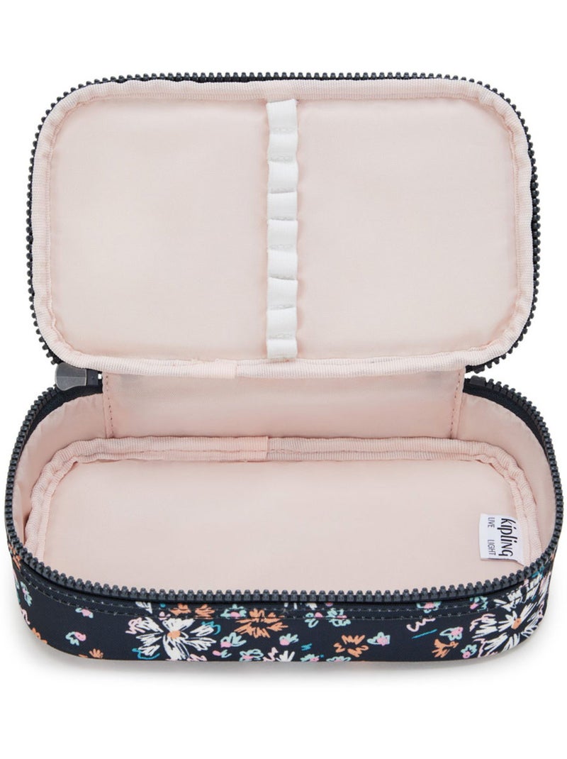 Trousse  Kipling tissu synthétique imprimé Flower Field Bleu/Noir/Blanc/Rose - Kiabi