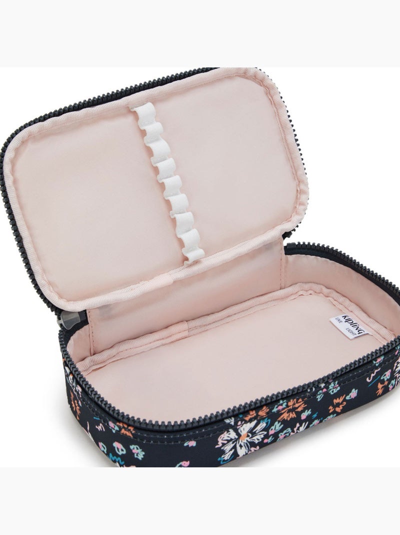 Trousse  Kipling tissu synthétique imprimé Flower Field Bleu/Noir/Blanc/Rose - Kiabi