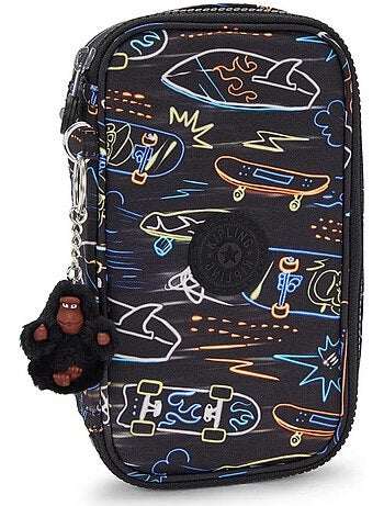Trousse Kipling tissu synthétique imprimé Neon Skate