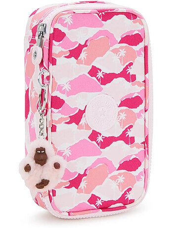 Trousse kipling tissu synthétique imprimé pink palm