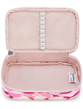 Trousse kipling tissu synthétique imprimé pink palm
