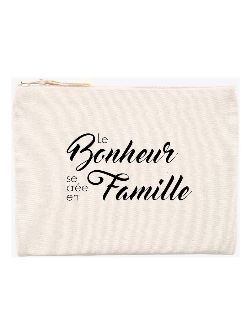 Trousse LE BONHEUR SE CRÉE EN FAMILLE Beige - Kiabi