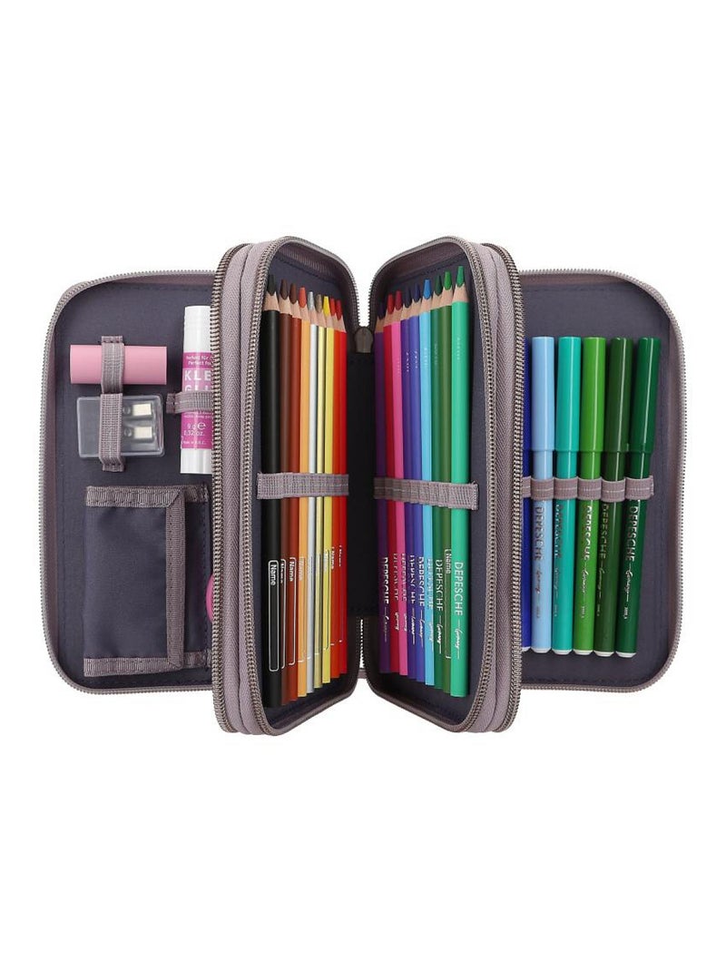 Trousse LED Nympheas Miss Melody avec 3 Compartiments et Accessoires Bleu azur - Kiabi