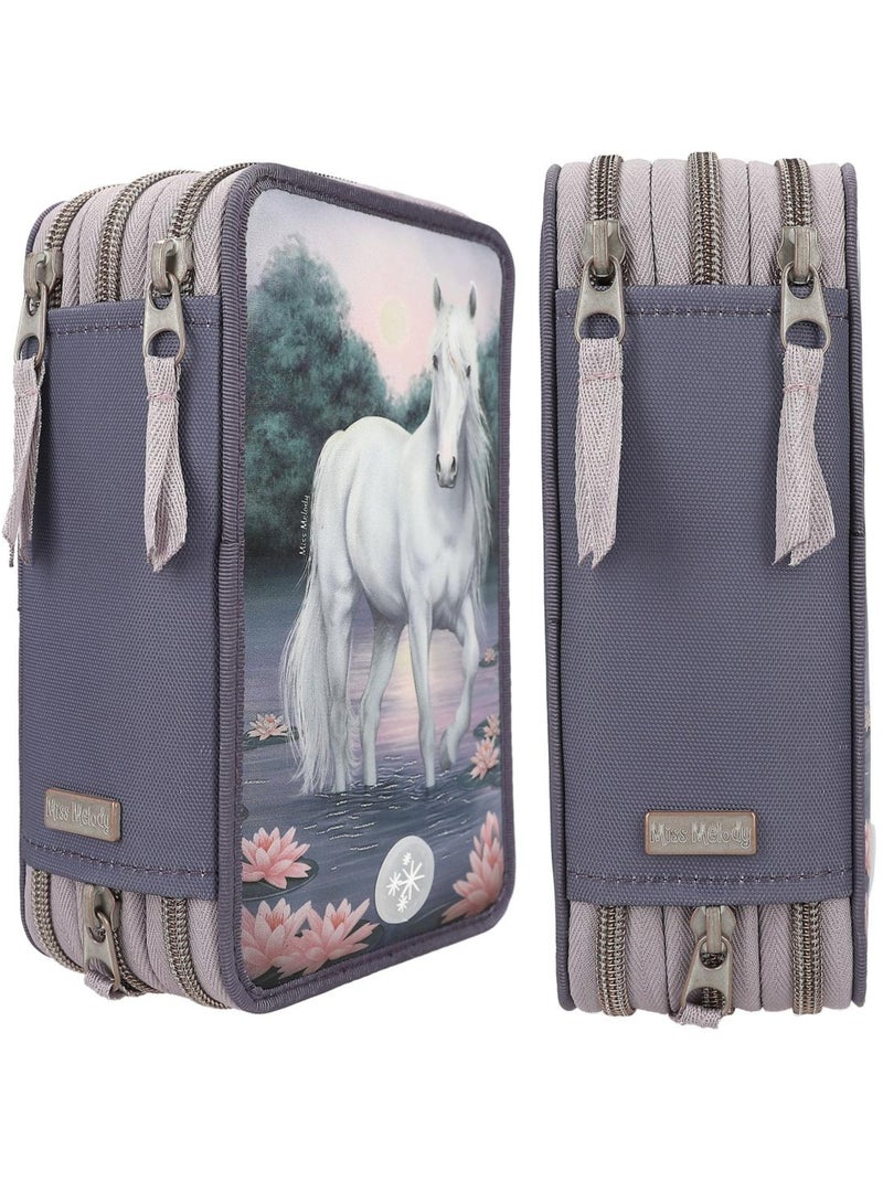 Trousse LED Nympheas Miss Melody avec 3 Compartiments et Accessoires Bleu azur - Kiabi