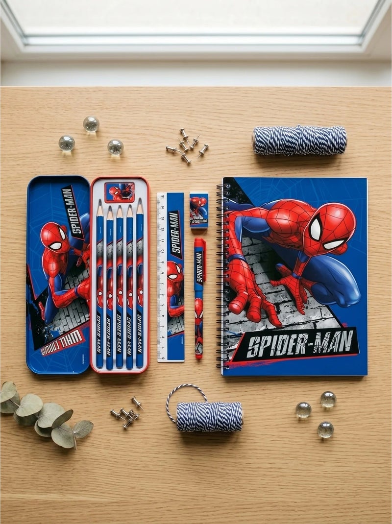 Trousse métal avec fournitures scolaires spider-man marvel Rouge - Kiabi