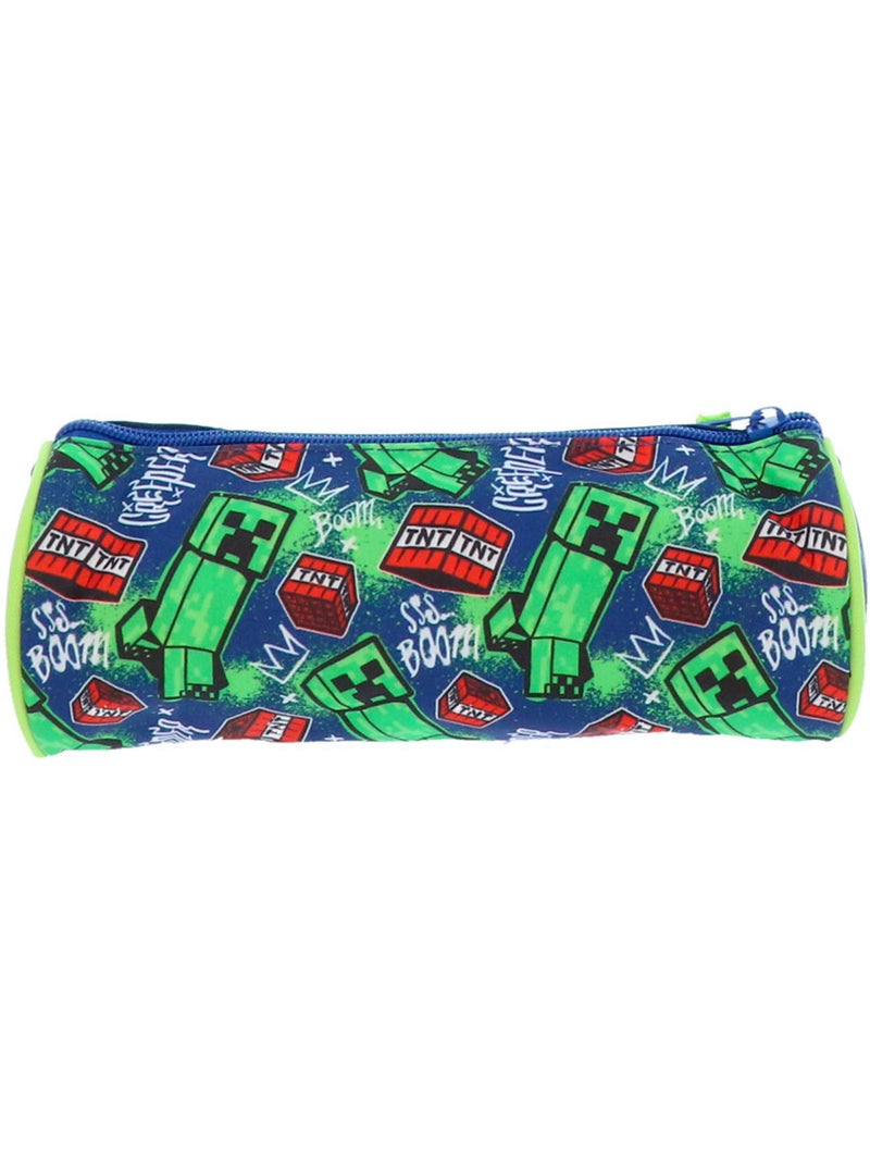 Trousse Minecraft Creeper Boom cylindrique 22 cm à zip Bleu Multicolore Gris - Kiabi
