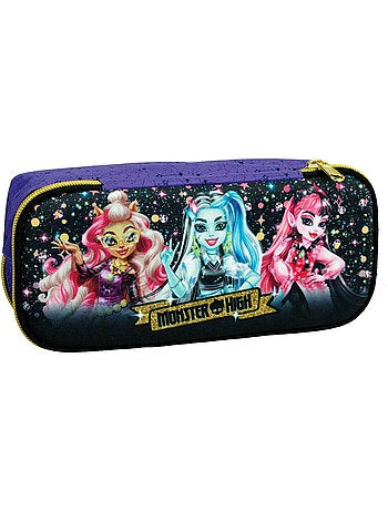 Trousse Monster High 23 cm tissu imprimé brillant 2 compartiments