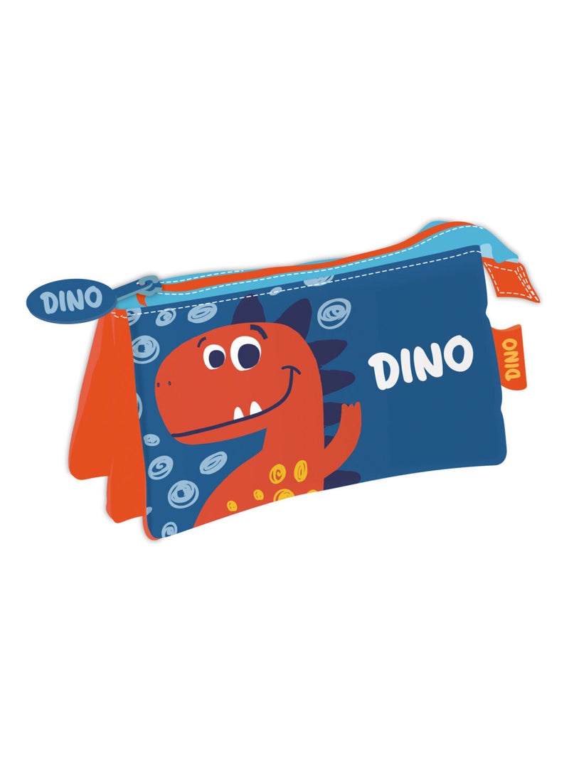 Trousse multi poches - Dinosaures -Dino - 21x11x3,5 cm Bleu - Kiabi