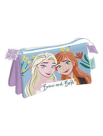 Trousse multi poches - Disney La Reine des Neiges - Anna et Elsa -Brave and Bold - 21x11x3,5 cm