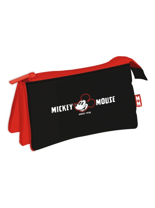 Trousse multi poches - Tête De Mickey Mouse - 21x11 cm - Kiabi