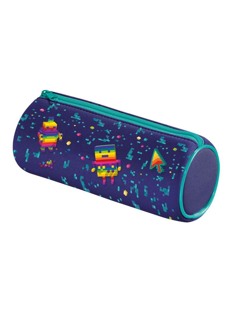 Trousse neoprene Pixel Party Bleu - Kiabi