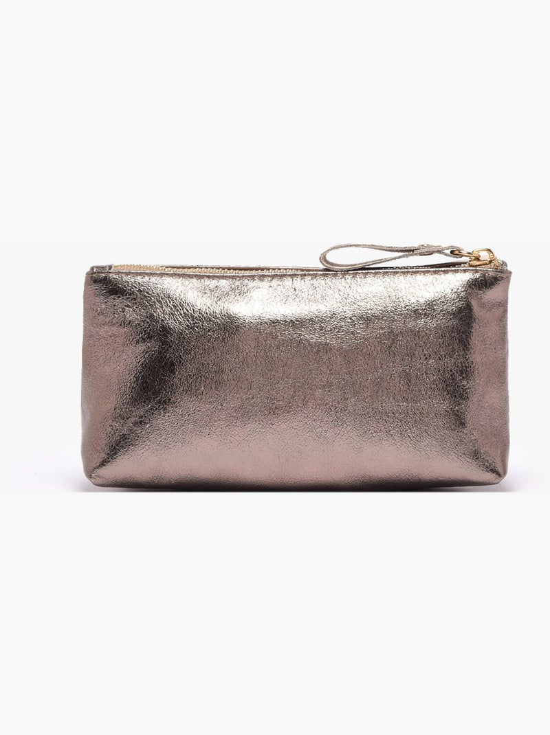 Trousse Nine Cuir Milano Cuir De Vachette Bronze - Kiabi