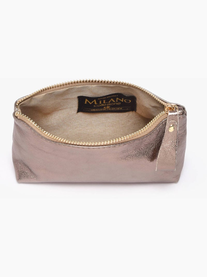 Trousse Nine Cuir Milano Cuir De Vachette Bronze - Kiabi
