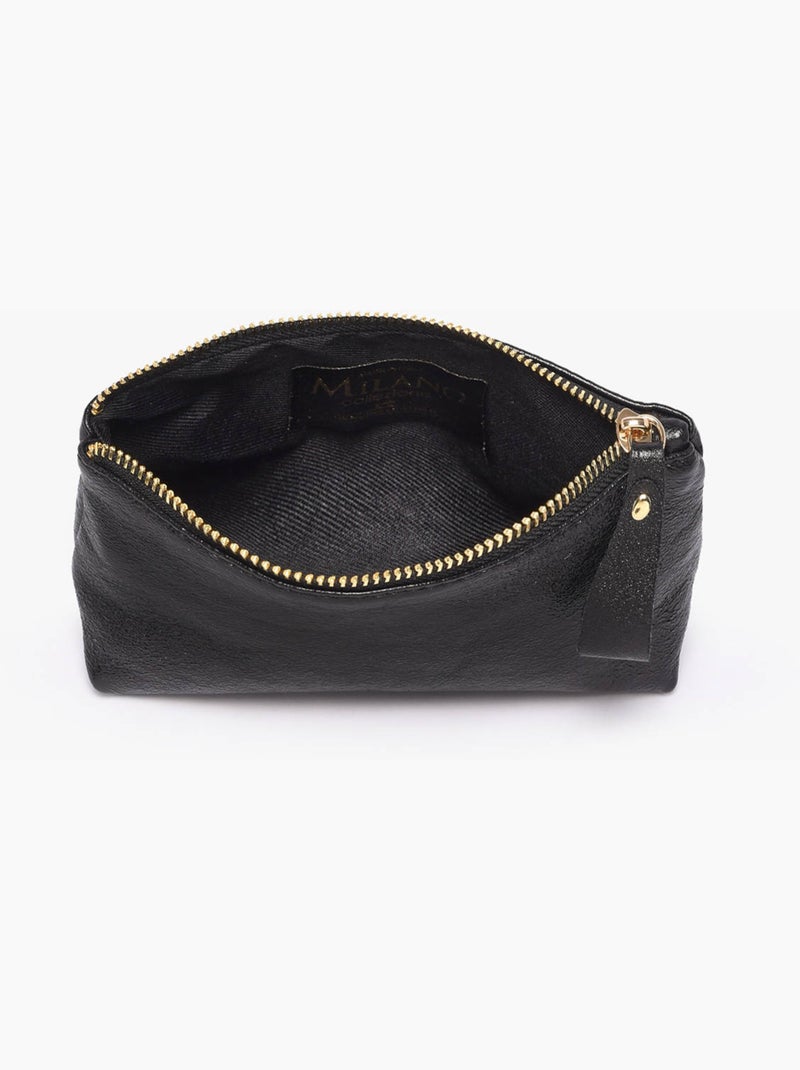 Trousse Nine Cuir Milano Cuir De Vachette Noir Noir - Kiabi