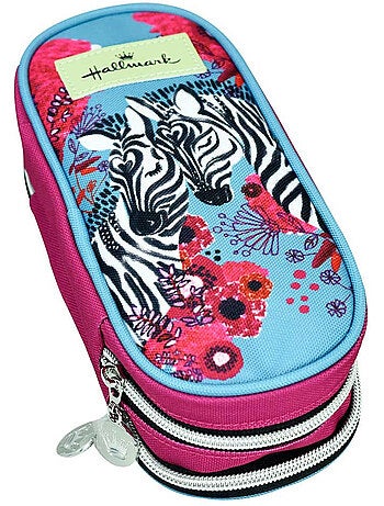 Trousse ovale Hallmark imprimé zèbre deux compartiments