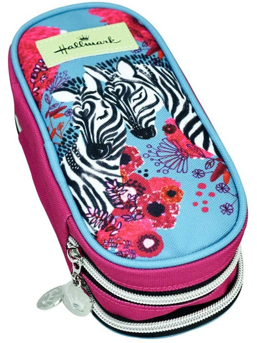 Trousse ovale Hallmark imprimé zèbre deux compartiments - Kiabi
